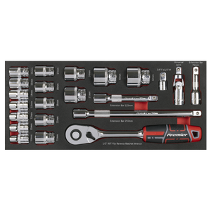 Sealey TBT42 Premier Socket Set with Tool Tray 1/2"Sq Drive 22pc - additional view 3
