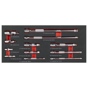 Sealey TBT44 Premier Wobble Extension Bar Set with Tool Tray 1/4", 3/8" & 1/2"Sq Drive 12pc - additional view 7