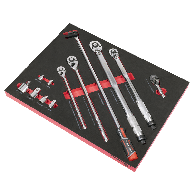 Sealey TBT45 Premier Ratchet, Torque Wrench, Breaker Bar & Socket Adaptor Set with Tool Tray 3/8"Sq & - additional view 5