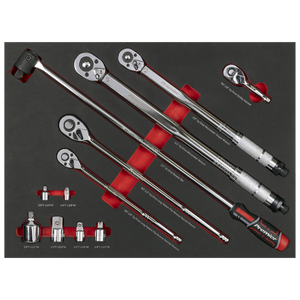 Sealey TBT45 Premier Ratchet, Torque Wrench, Breaker Bar & Socket Adaptor Set with Tool Tray 3/8"Sq & - additional view 6