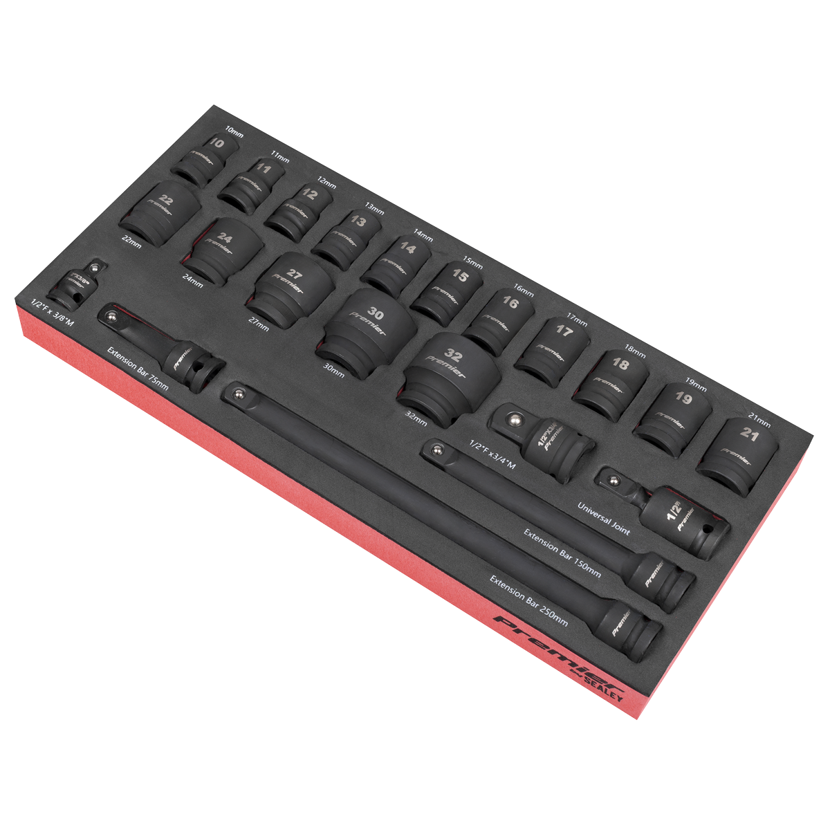 Sealey TBT46 Premier Impact Socket Set with Tool Tray 1/2"Sq Drive 22pc - additional view 7