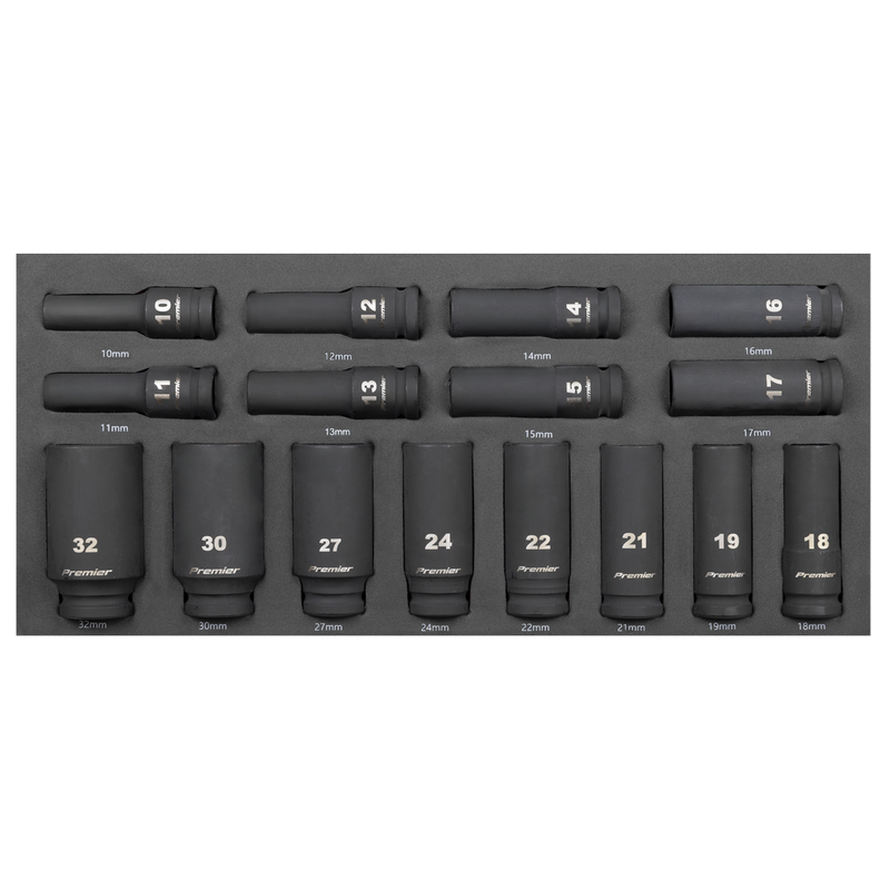 Sealey TBT47 Premier Deep Impact Socket Set with Tool Tray 1/2"Sq Drive 16pc - additional view 2