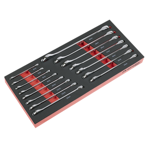 Sealey TBT48 Premier Combination Spanner Set with Tool Tray 15pc