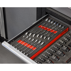Sealey TBT49 Premier Ratchet Spanner Set with Tool Tray 14pc - additional view 7
