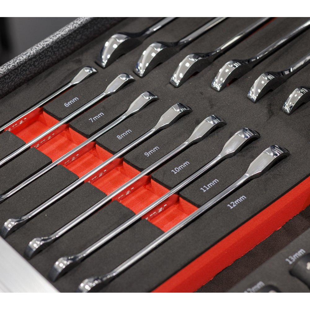 Sealey TBT49 Premier Ratchet Spanner Set with Tool Tray 14pc - additional view 4