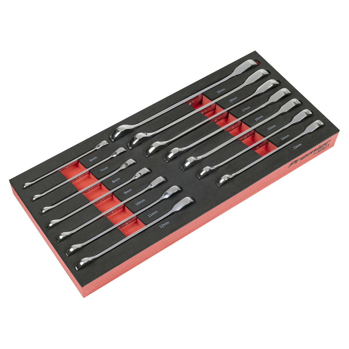 Sealey TBT49 Premier Ratchet Spanner Set with Tool Tray 14pc