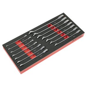Sealey TBT49 Premier Ratchet Spanner Set with Tool Tray 14pc