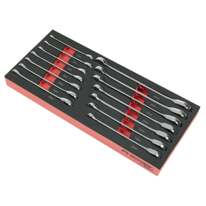 Sealey TBT49 Premier Ratchet Spanner Set with Tool Tray 14pc - additional view 2