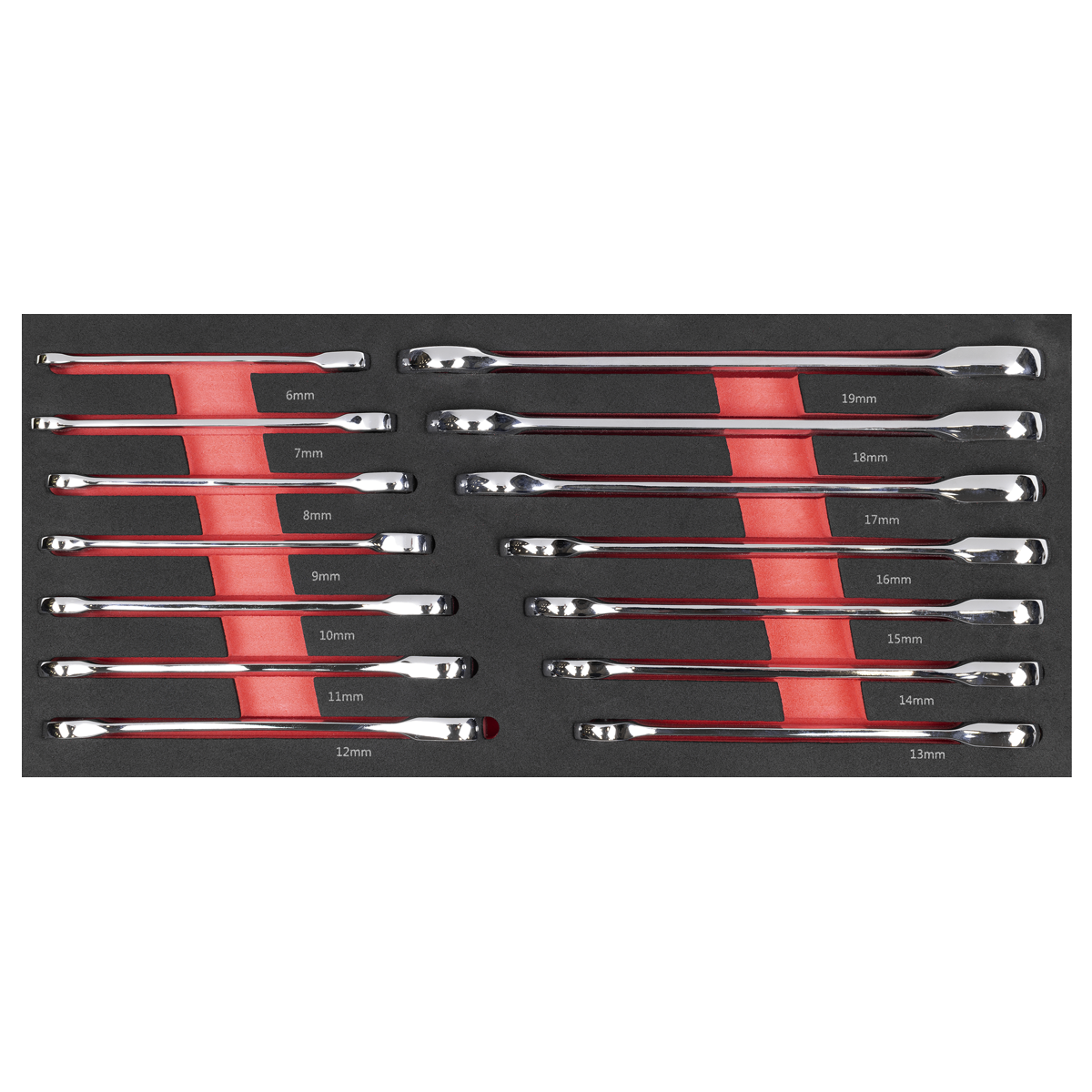 Sealey TBT49 Premier Ratchet Spanner Set with Tool Tray 14pc - additional view 3