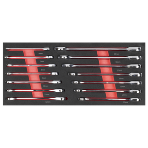 Sealey TBT49 Premier Ratchet Spanner Set with Tool Tray 14pc - additional view 3