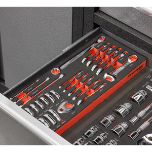 Sealey TBT50 Premier Stubby Combination, TRX-Star* & Crow's Foot Spanner Set with Tool Tray 24pc - additional view 6