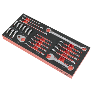 Sealey TBT50 Premier Stubby Combination, TRX-Star* & Crow's Foot Spanner Set with Tool Tray 24pc - additional view 2