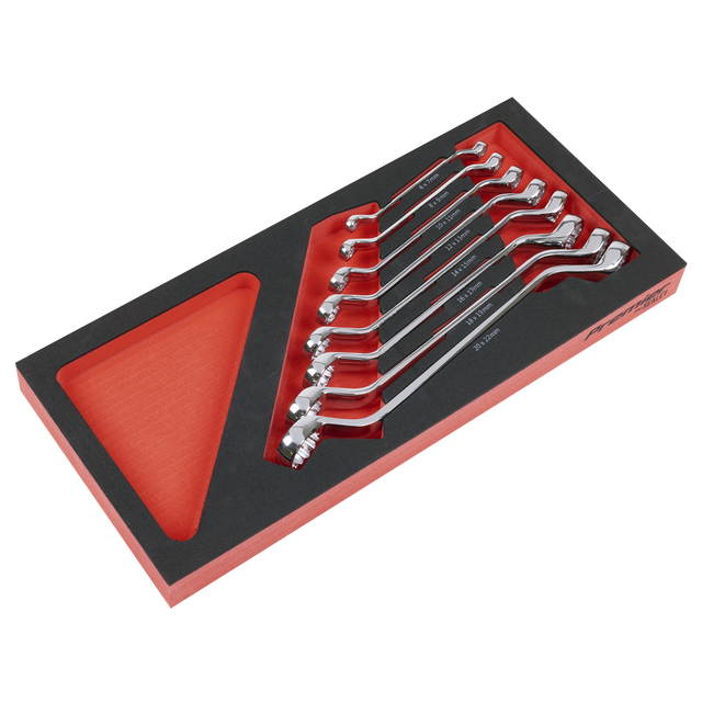 Sealey TBT51 Premier Deep Offset Spanner Set with Tool Tray 8pc