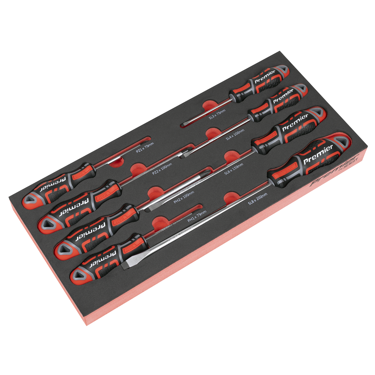 Sealey TBT53 Premier Screwdriver Set with Tool Tray 8pc