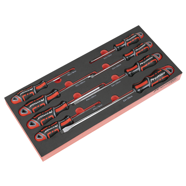 Sealey TBT53 Premier Screwdriver Set with Tool Tray 8pc