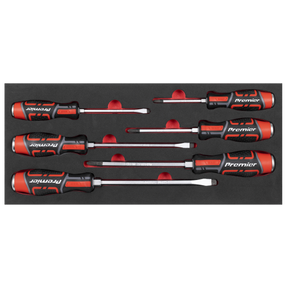 Sealey TBT54 Premier Hammer-Thru Screwdriver Set with Tool Tray 6pc