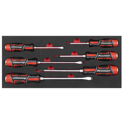 Sealey TBT54 Premier Hammer-Thru Screwdriver Set with Tool Tray 6pc