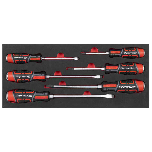 Sealey TBT54 Premier Hammer-Thru Screwdriver Set with Tool Tray 6pc