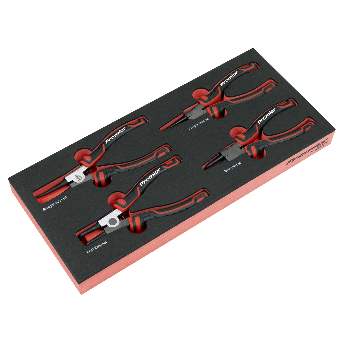 Sealey TBT57 Premier Circlip Pliers Set with Tool Tray 4pc