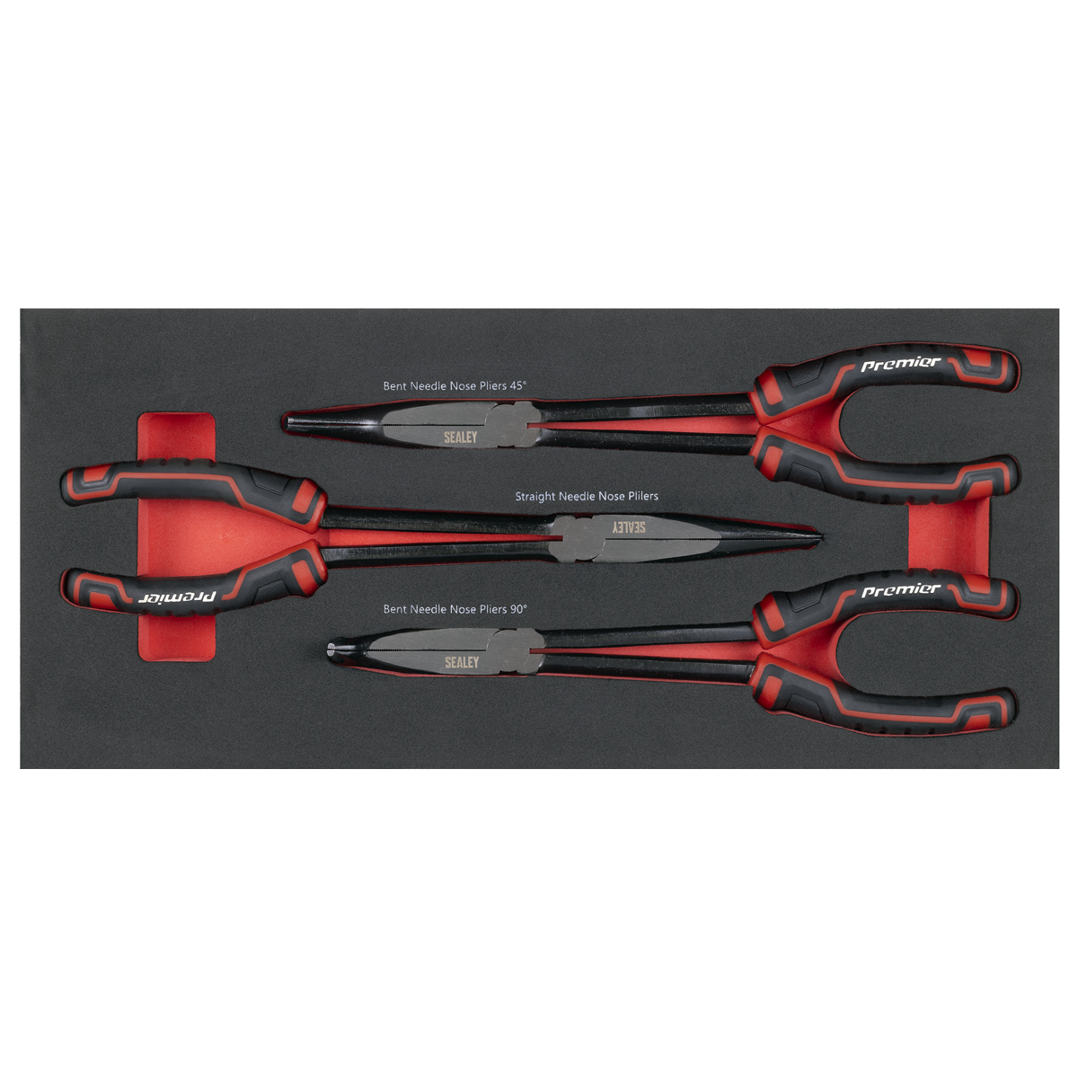 Sealey TBT58 Premier Long Needle Nose Pliers Set with Tool Tray 3pc - additional view 5