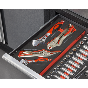 Sealey TBT59 Premier Locking Pliers & Adjustable Wrench Set with Tool Tray 4pc - additional view 7
