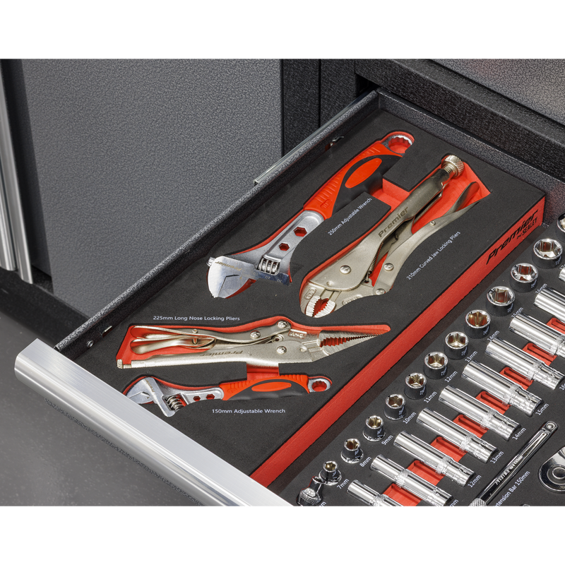 Sealey TBT59 Premier Locking Pliers & Adjustable Wrench Set with Tool Tray 4pc - additional view 7