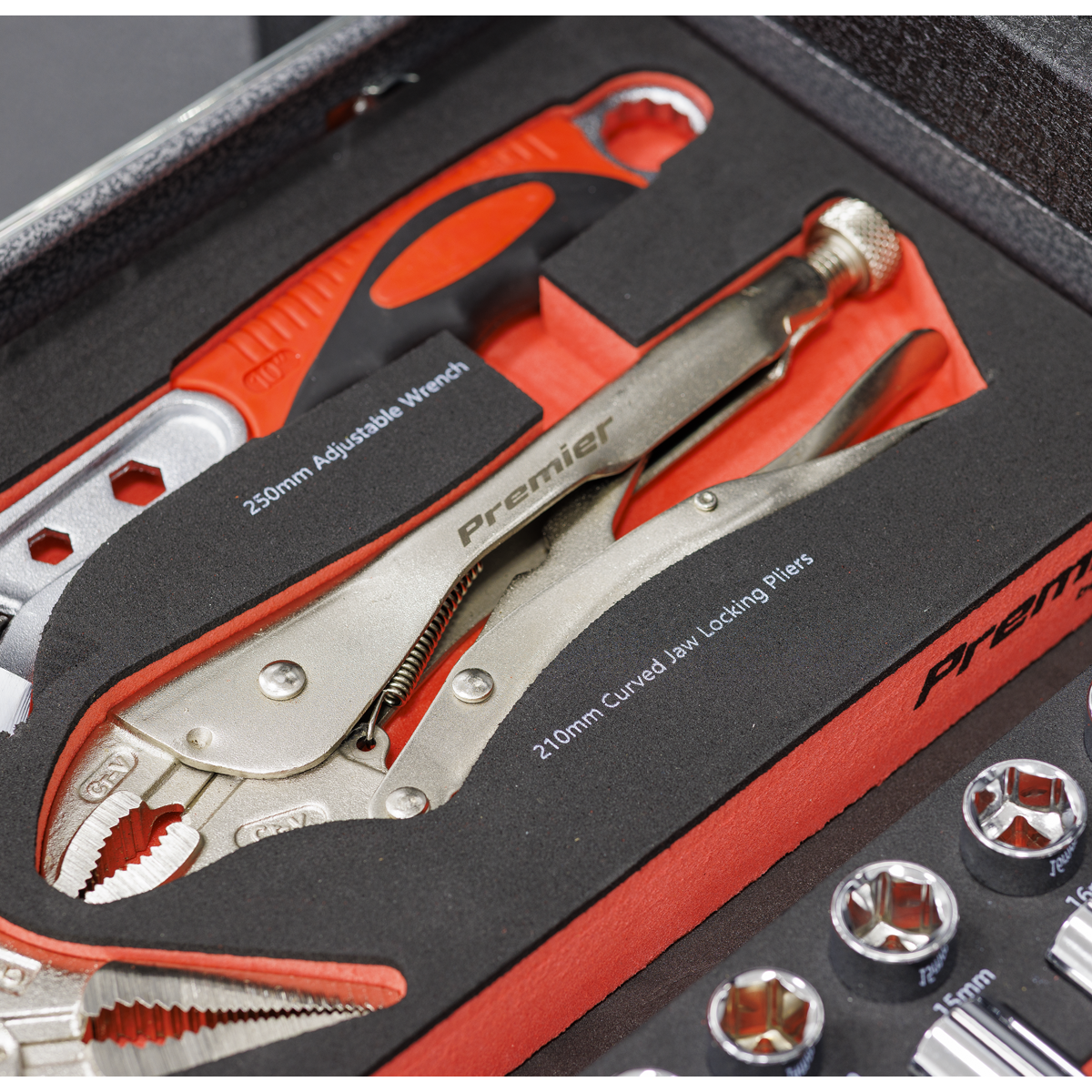 Sealey TBT59 Premier Locking Pliers & Adjustable Wrench Set with Tool Tray 4pc - additional view 4