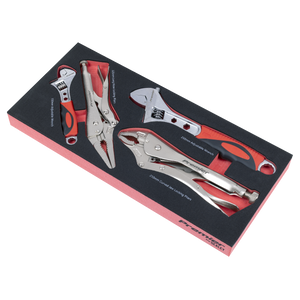 Sealey TBT59 Premier Locking Pliers & Adjustable Wrench Set with Tool Tray 4pc - additional view 2