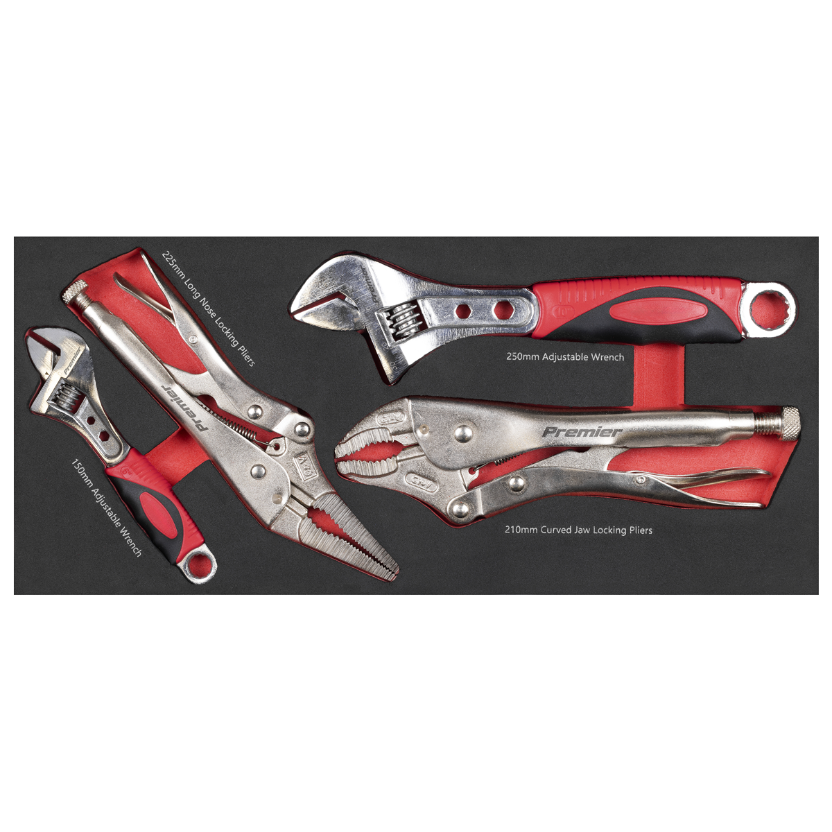 Sealey TBT59 Premier Locking Pliers & Adjustable Wrench Set with Tool Tray 4pc - additional view 5