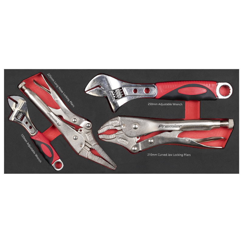 Sealey TBT59 Premier Locking Pliers & Adjustable Wrench Set with Tool Tray 4pc - additional view 5