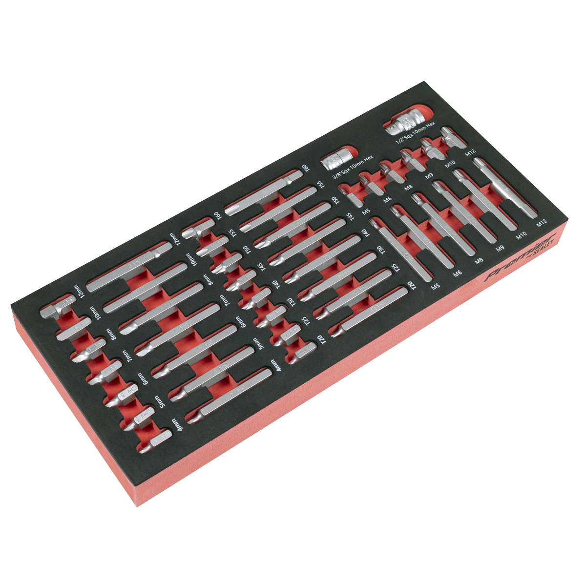 Sealey TBT60 Premier TRX-Star*, Hex & Spline Bit Set with Tool Tray 44pc