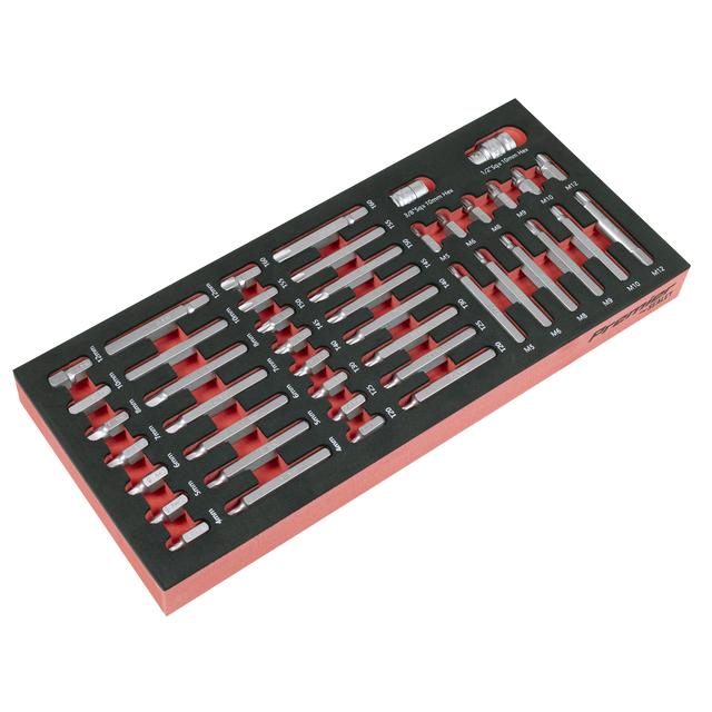 Sealey TBT60 Premier TRX-Star*, Hex & Spline Bit Set with Tool Tray 44pc