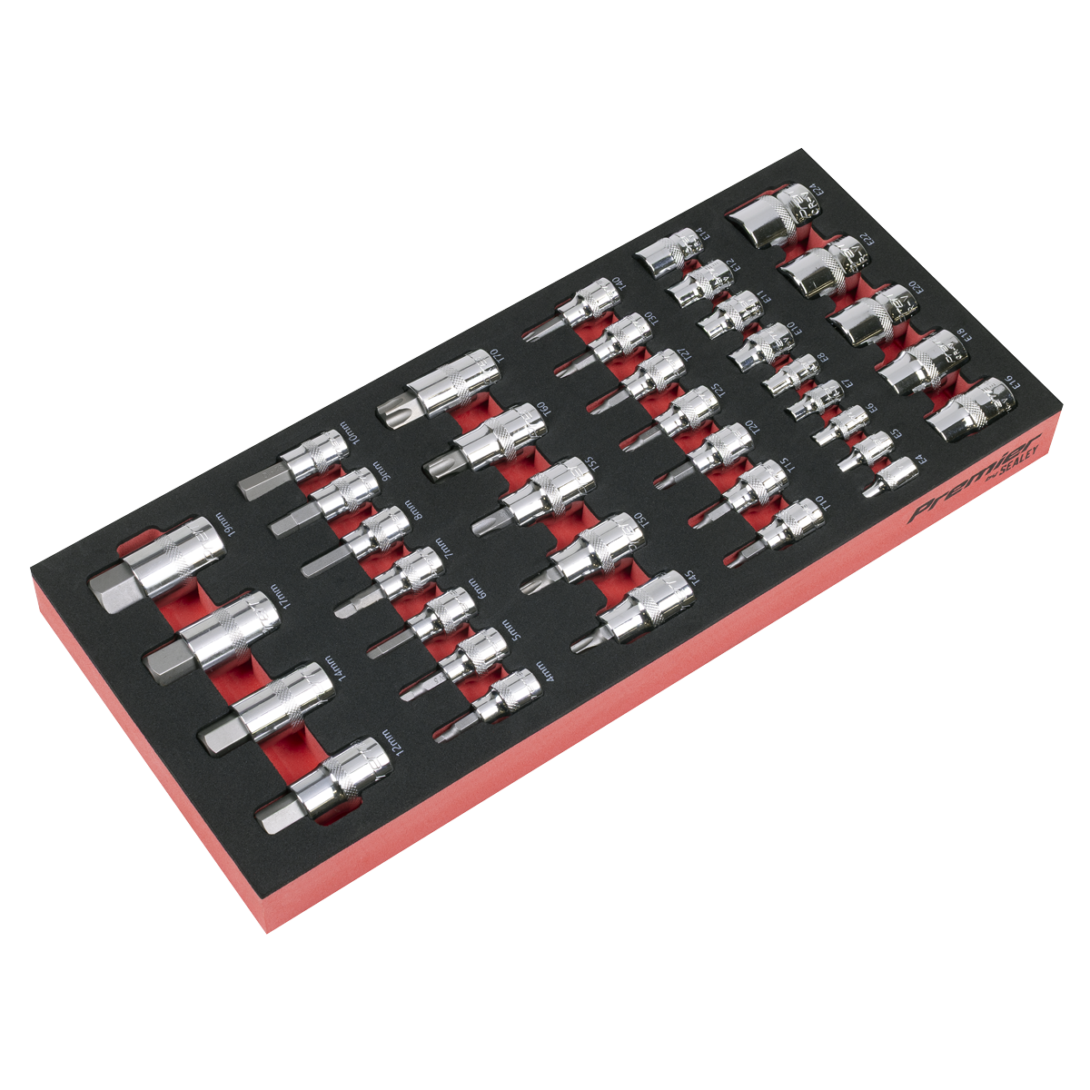 Sealey TBT61 Premier Socket Bit Set with Tool Tray 37pc