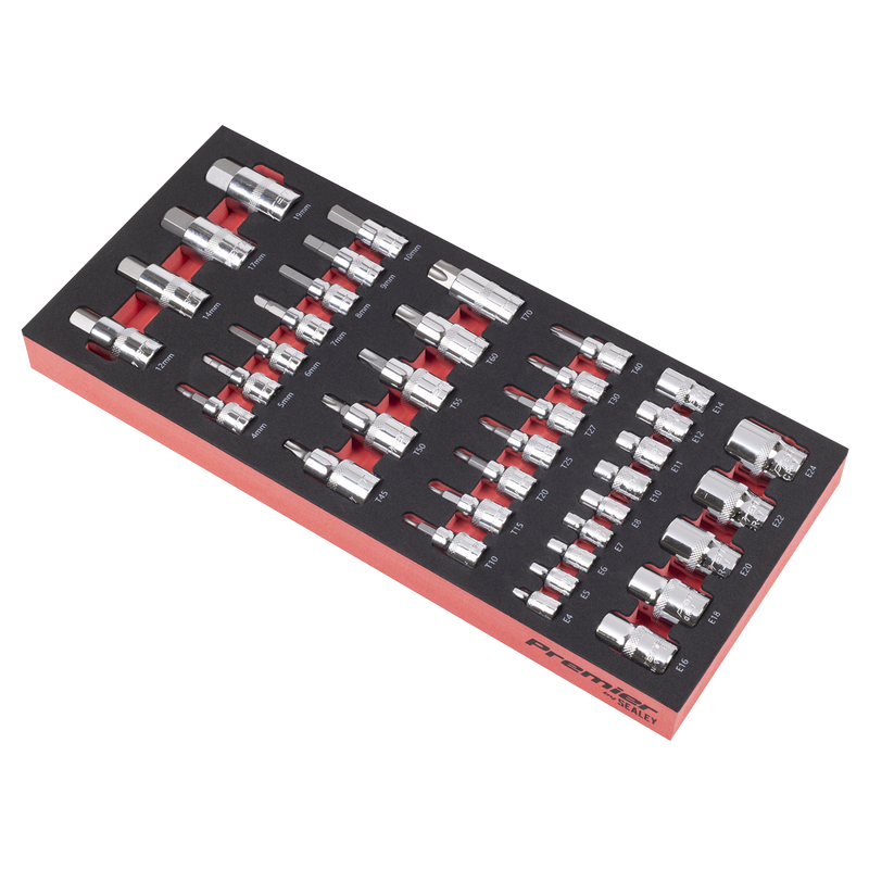 Sealey TBT61 Premier Socket Bit Set with Tool Tray 37pc - additional view 3