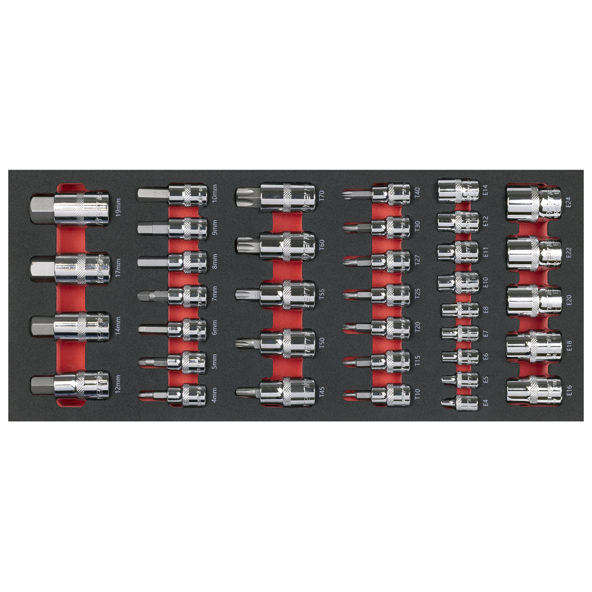 Sealey TBT61 Premier Socket Bit Set with Tool Tray 37pc - additional view 4