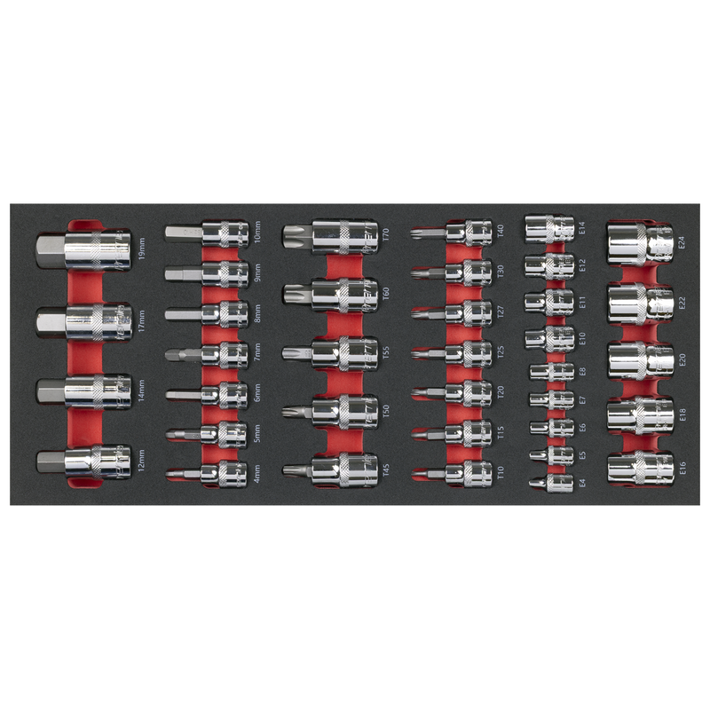 Sealey TBT61 Premier Socket Bit Set with Tool Tray 37pc - additional view 4