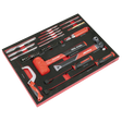 Sealey TBT66 Premier Striking, Pry Bar, Hacksaw & Impact Screwdriver Set with Tool Tray 39pc
