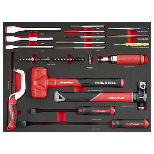 Sealey TBT66 Premier Striking, Pry Bar, Hacksaw & Impact Screwdriver Set with Tool Tray 39pc - additional view 3