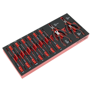 Sealey TBT67 Premier Precision Screwdriver & Mini Pliers Set with Tool Tray 17pc