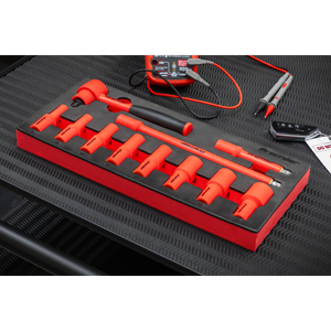 Sealey TBTE01 Premier Insulated Socket Set with Tool Tray 3/8"Sq Drive 11pc - VDE Approved - additional view 3