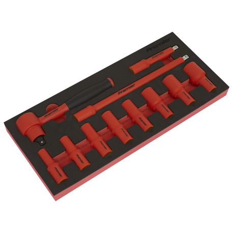Sealey TBTE01 Premier Insulated Socket Set with Tool Tray 3/8"Sq Drive 11pc - VDE Approved
