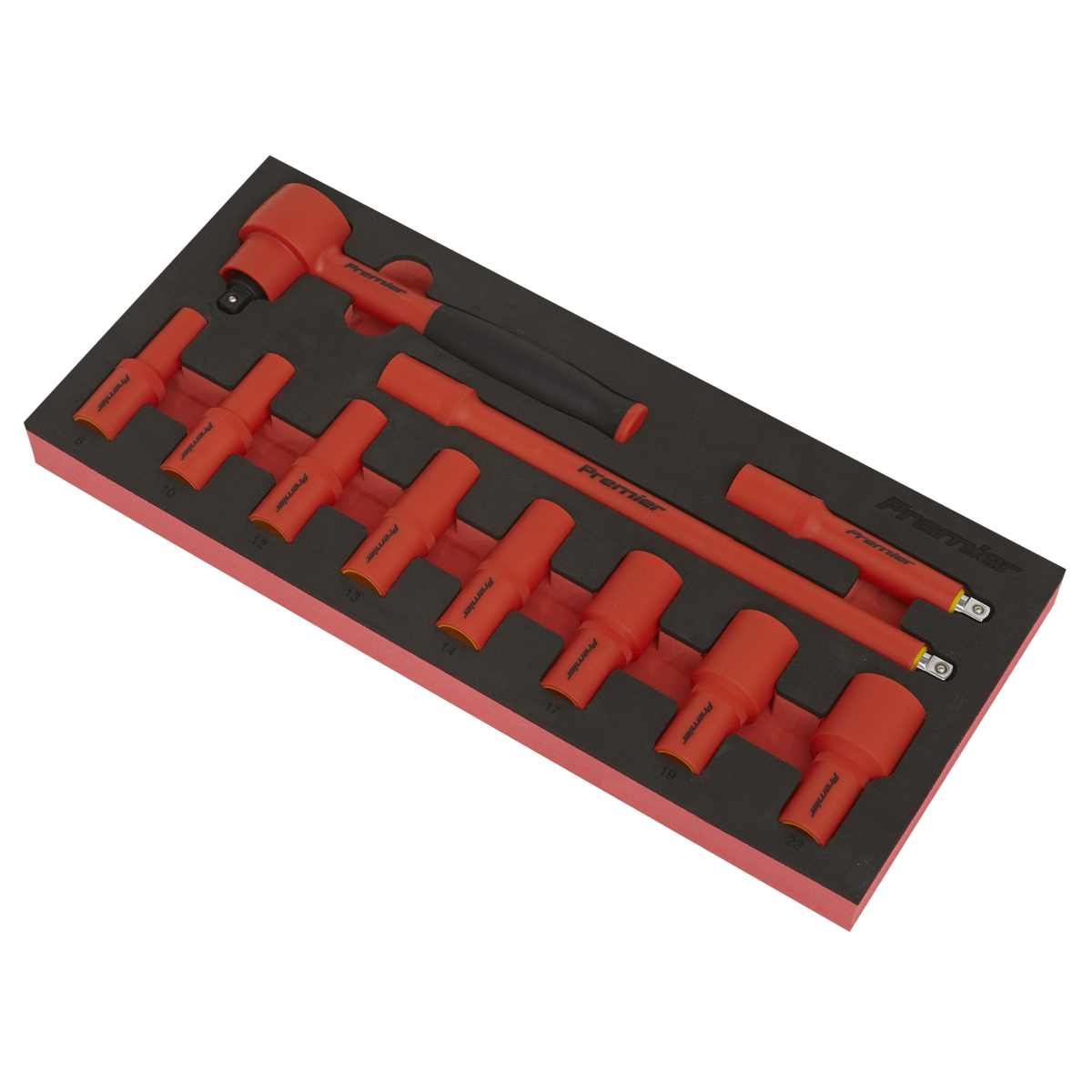 Sealey TBTE01 Premier Insulated Socket Set with Tool Tray 3/8"Sq Drive 11pc - VDE Approved - additional view 7