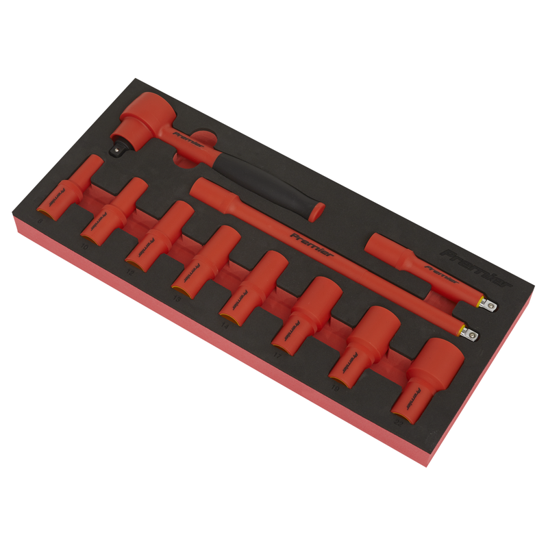 Sealey TBTE01 Premier Insulated Socket Set with Tool Tray 3/8"Sq Drive 11pc - VDE Approved - additional view 7