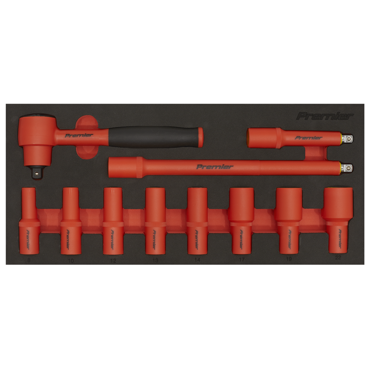 Sealey TBTE01 Premier Insulated Socket Set with Tool Tray 3/8"Sq Drive 11pc - VDE Approved - additional view 8