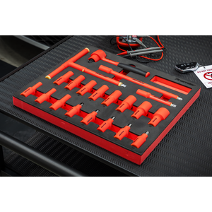Sealey TBTE02 Premier Insulated Socket Set with Tool Tray 3/8"Sq Drive 20pc - VDE Approved - additional view 4
