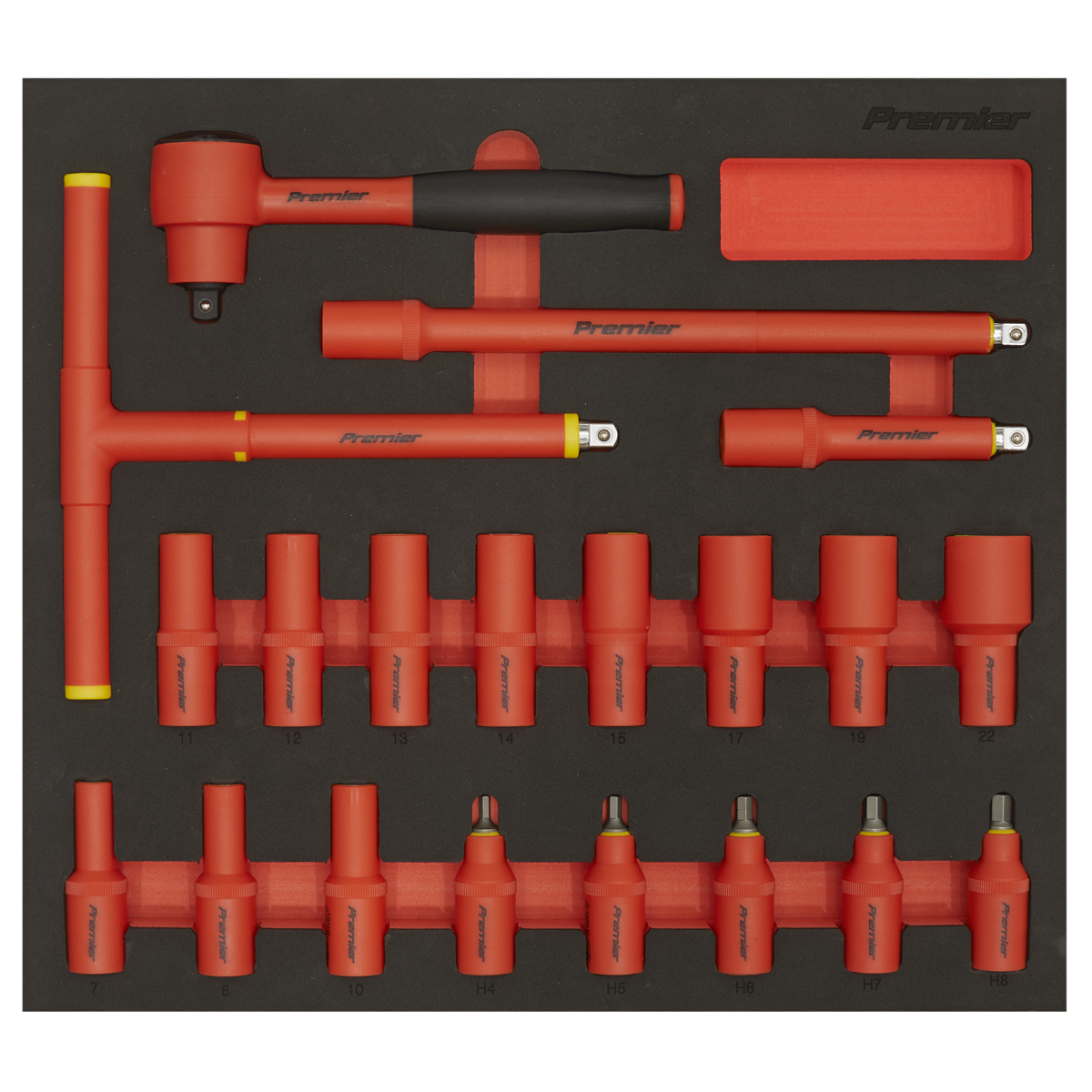 Sealey TBTE02 Premier Insulated Socket Set with Tool Tray 3/8"Sq Drive 20pc - VDE Approved - additional view 3