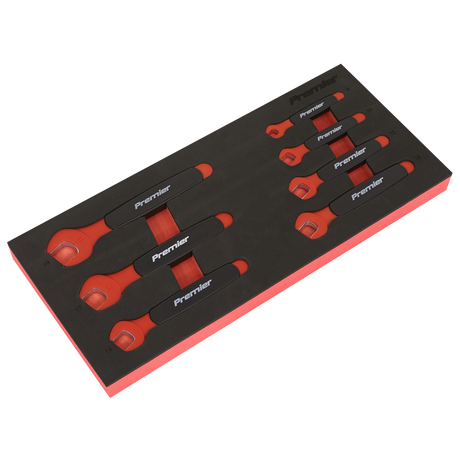 Sealey TBTE03 Premier Insulated Open-End Spanner Set with Tool Tray 7pc - VDE Approved
