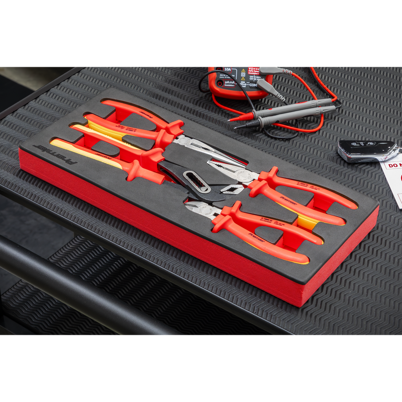Sealey TBTE07 Premier Insulated Pliers Set with Tool Tray 4pc - VDE Approved - additional view 5