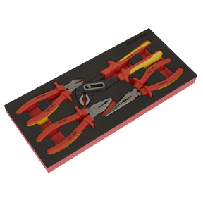 Sealey TBTE07 Premier Insulated Pliers Set with Tool Tray 4pc - VDE Approved