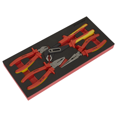 Sealey TBTE07 Premier Insulated Pliers Set with Tool Tray 4pc - VDE Approved